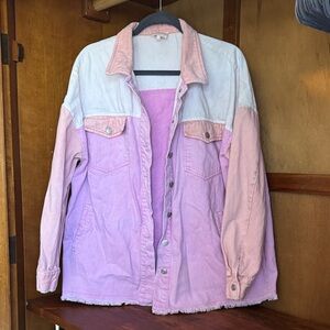 Entro Pastel Colorblock Jean Jacket
